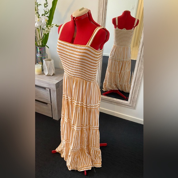 Size M (12) “Label of love” Terracotta and white striped maxi dress - Picture 5 of 11